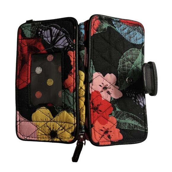 Vera Bradley Wallet Clutch Havana Rose Wristlet Credit Card Zip Pocket No Strap - Picture 2 of 8